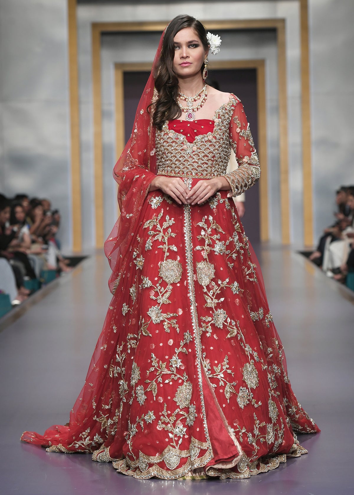 Red Beauty Luxury Pret by Sadaf Fawad Khan — Red Embellished Pret Set | SFK Luxury Pret