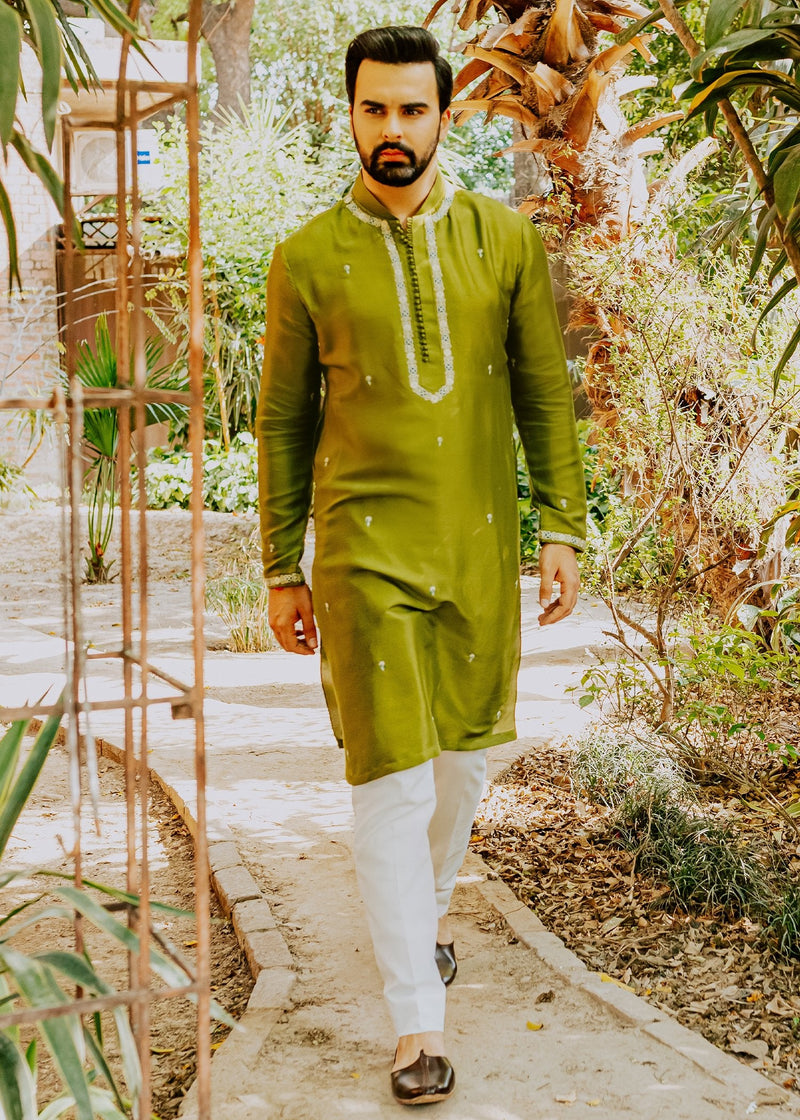 Chartreuse by Sadaf Fawad Khan — detail view | SFK Menswear