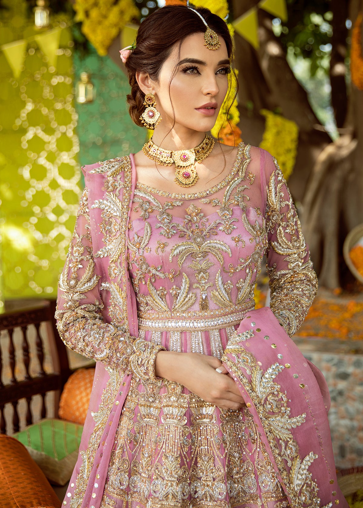 Pink Rose Bridal by Sadaf Fawad Khan — side view | SFK Bridals