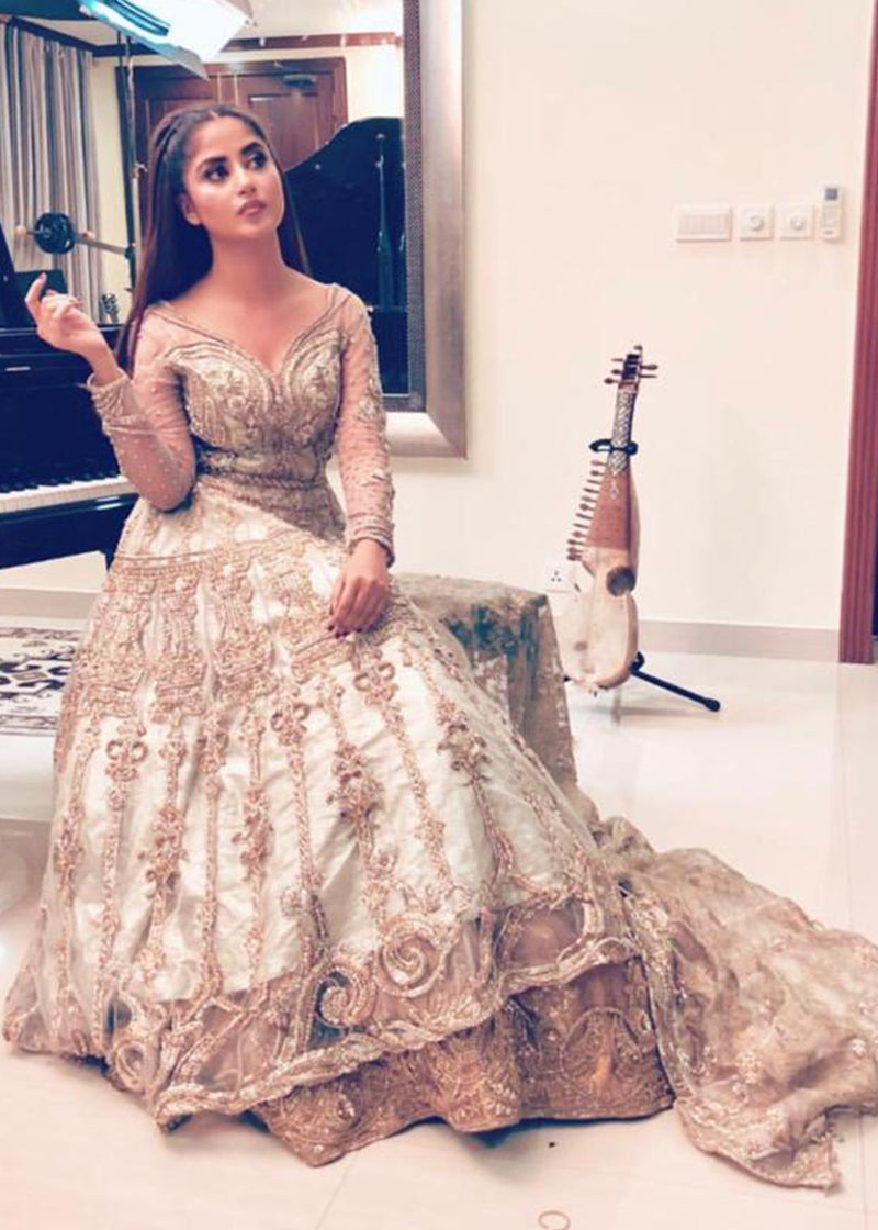 Sajal Aly in Sadaf Fawad Khan — detail view | SFK Formal