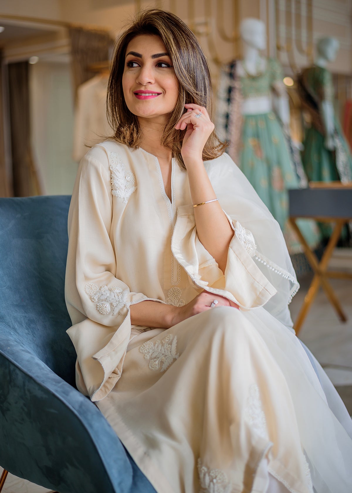 White Mist by Sadaf Fawad Khan — detail view | SFK Formal