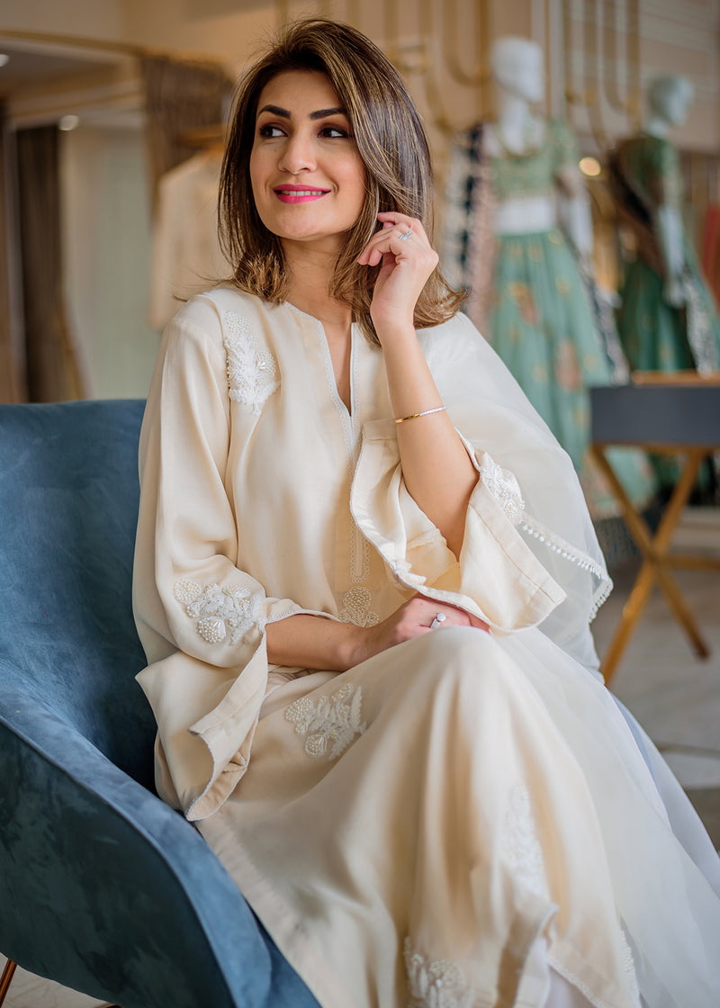 White Mist by Sadaf Fawad Khan — detail view | SFK Formal
