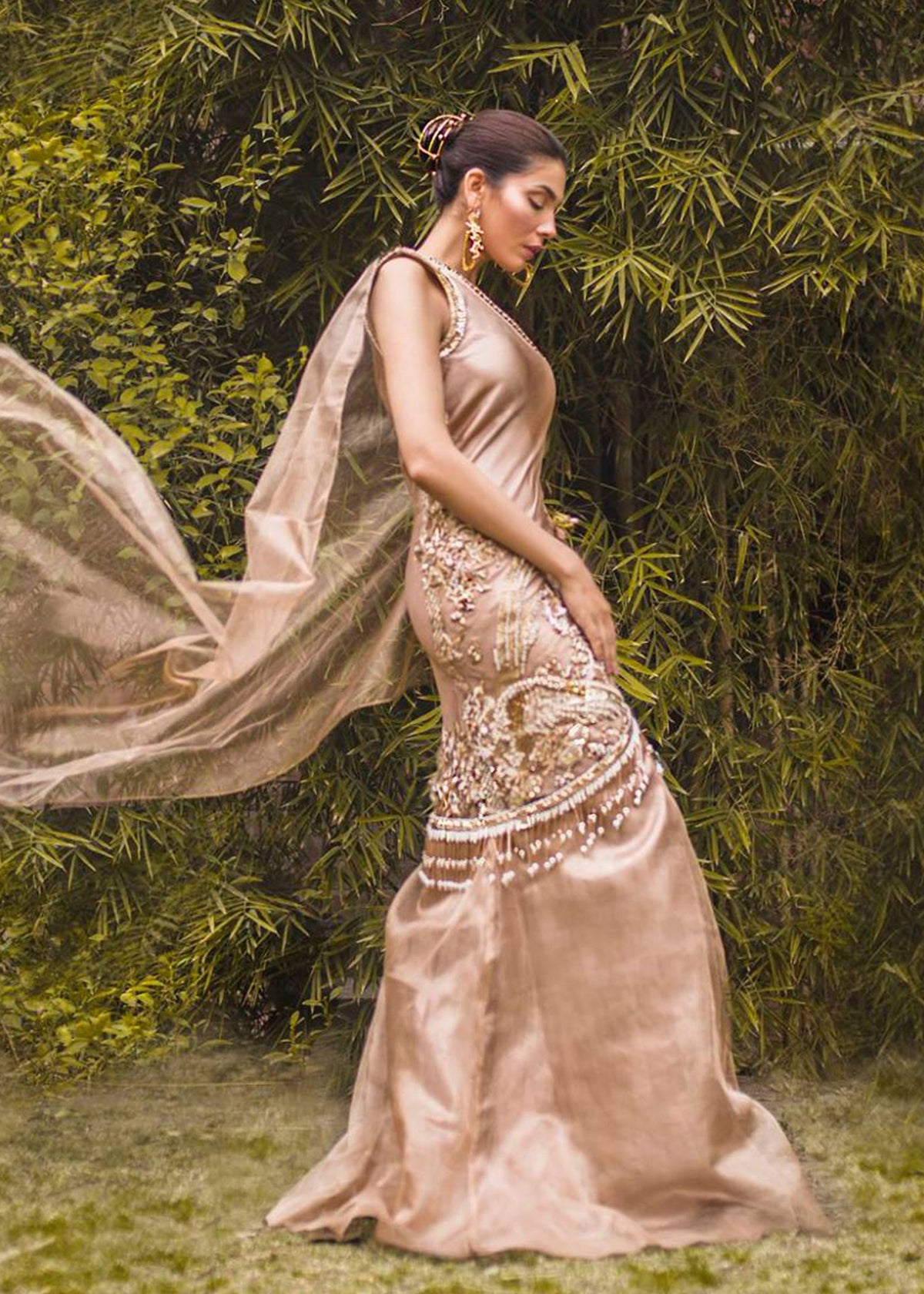 Peach Glory by Sadaf Fawad Khan — full length view | SFK Formal