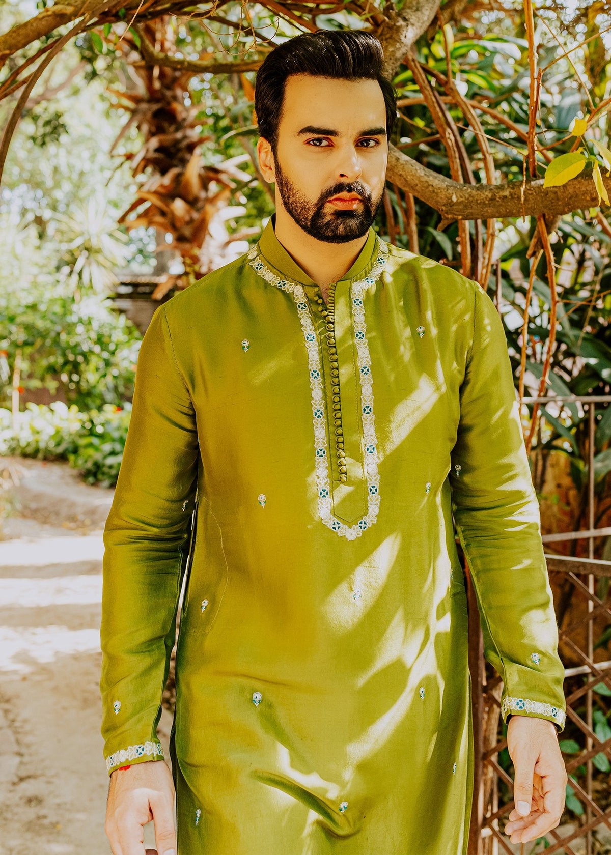 Chartreuse by Sadaf Fawad Khan — side view | SFK Menswear