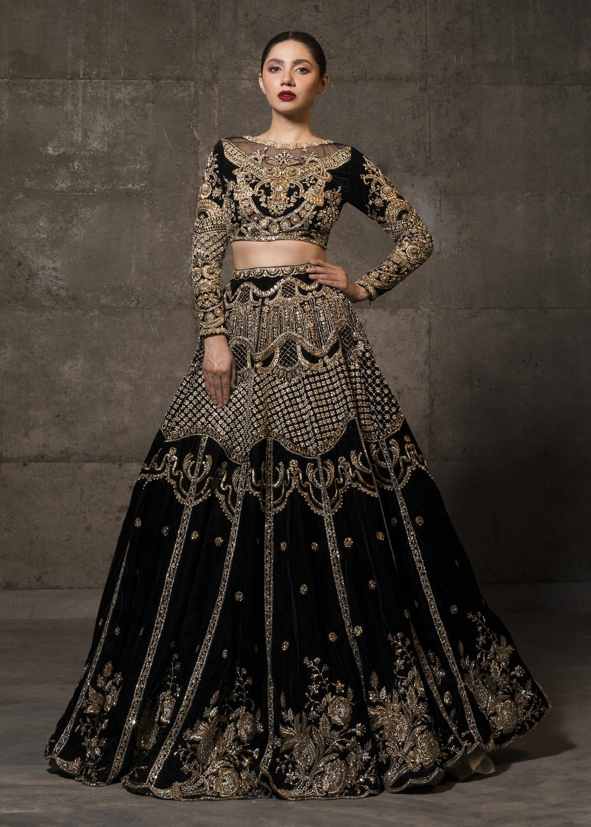 Black Beauty by Sadaf Fawad Khan — Black Embellished Formal Outfit | SFK Formal