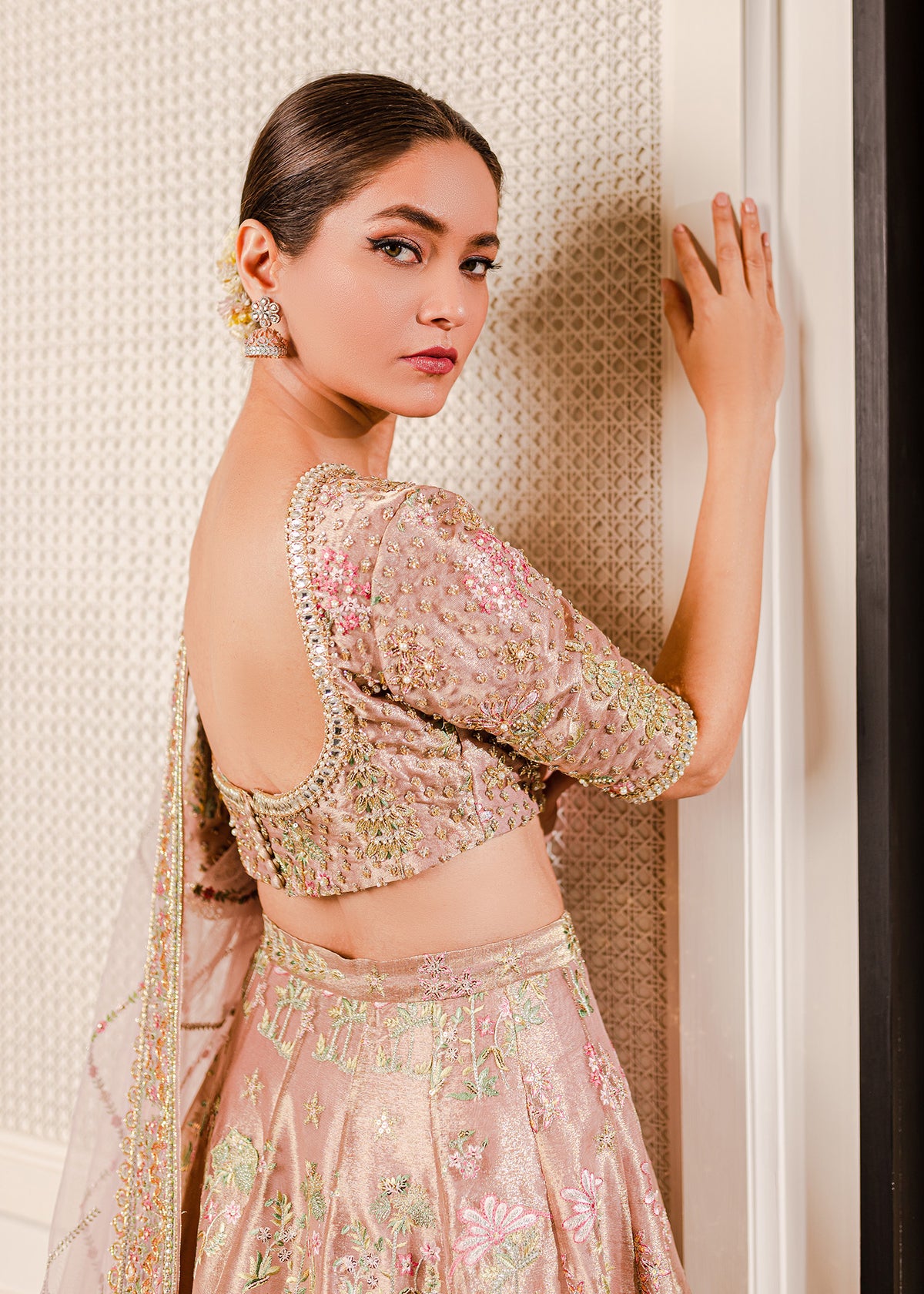 Rose Quartz by Sadaf Fawad Khan — side view | SFK Formal