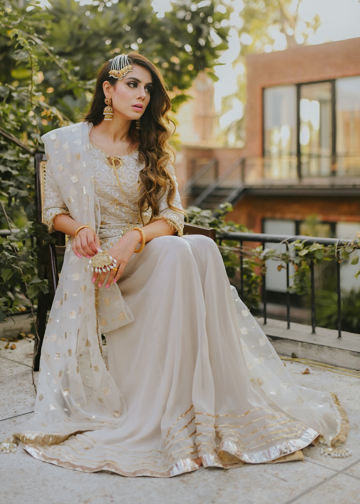 Sublime Champagne by Sadaf Fawad Khan — side view | SFK Formal