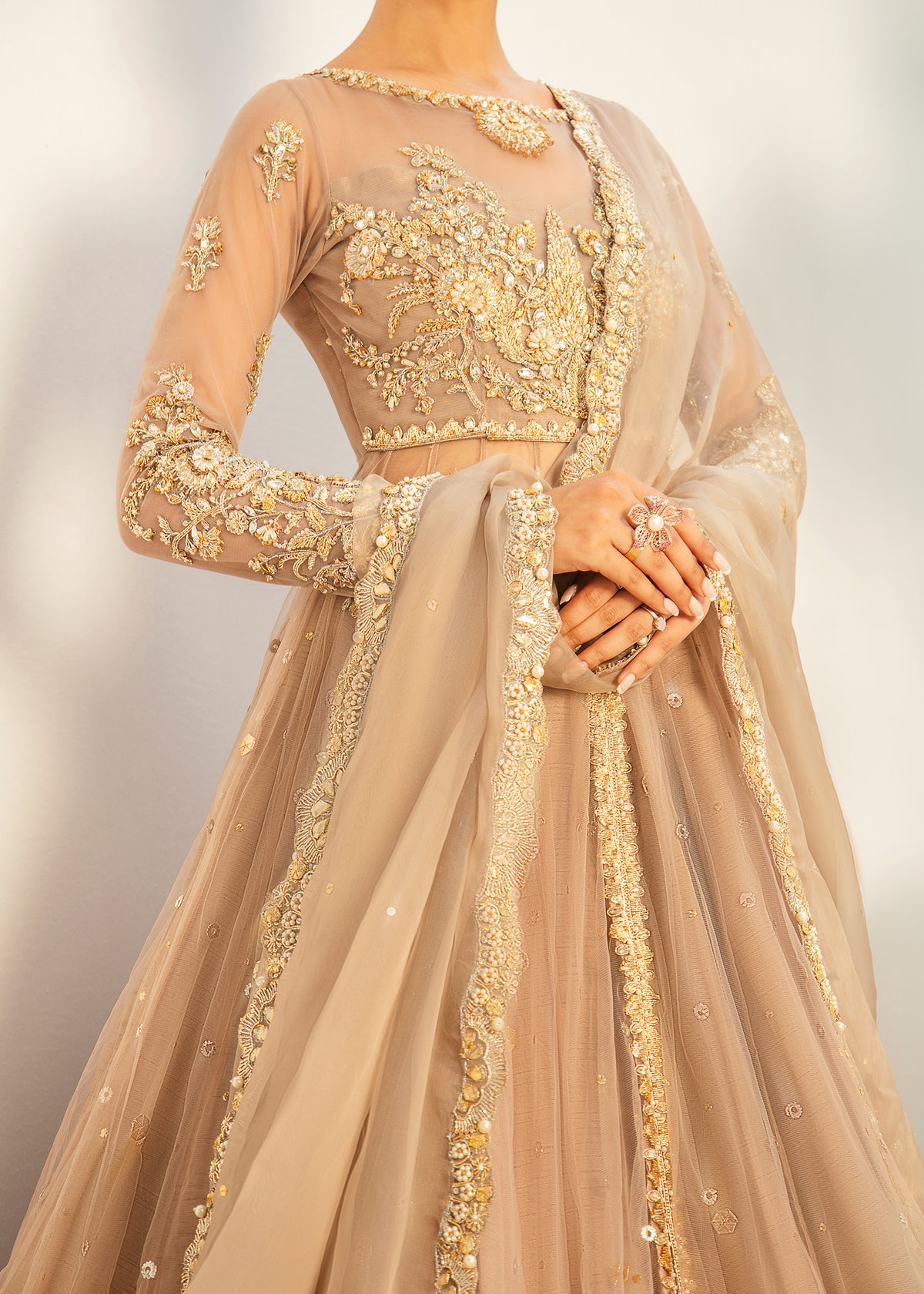 Victorian Blush by Sadaf Fawad Khan — side view | SFK Formal