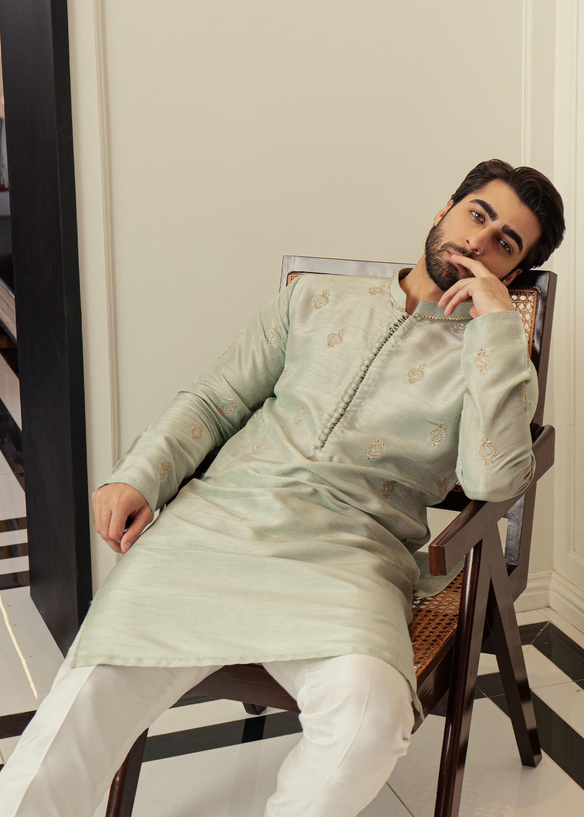 Morning Mist by Sadaf Fawad Khan — side view | SFK Menswear