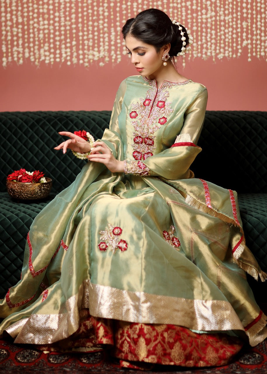 Mint Symphony by Sadaf Fawad Khan — side view | SFK Formal