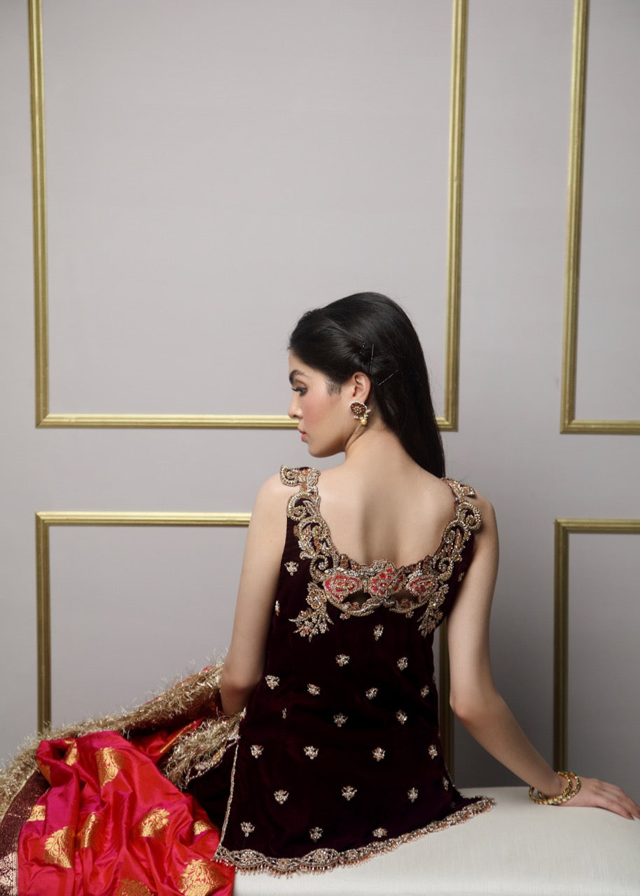 Plum Allure by Sadaf Fawad Khan — detail view | SFK Formal