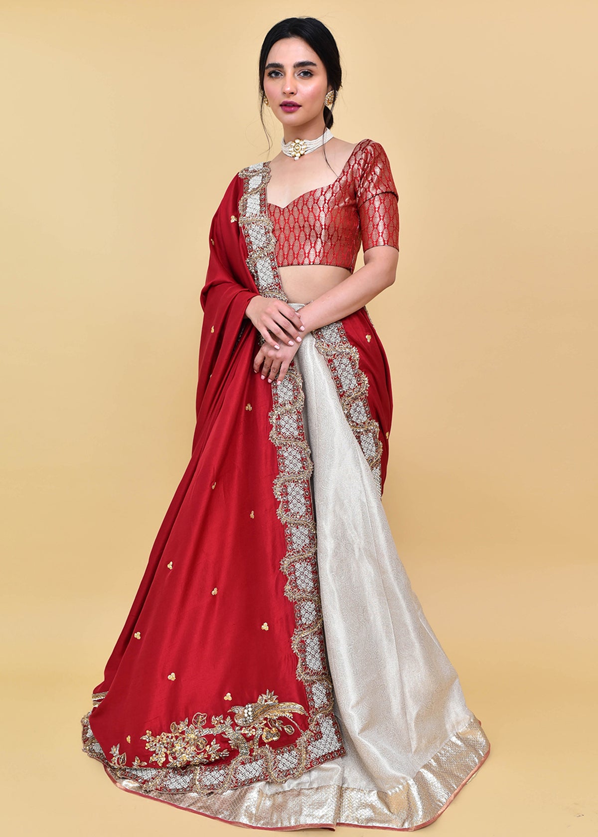 Red Bloom by Sadaf Fawad Khan — Red Embellished Formal Outfit | SFK Formal