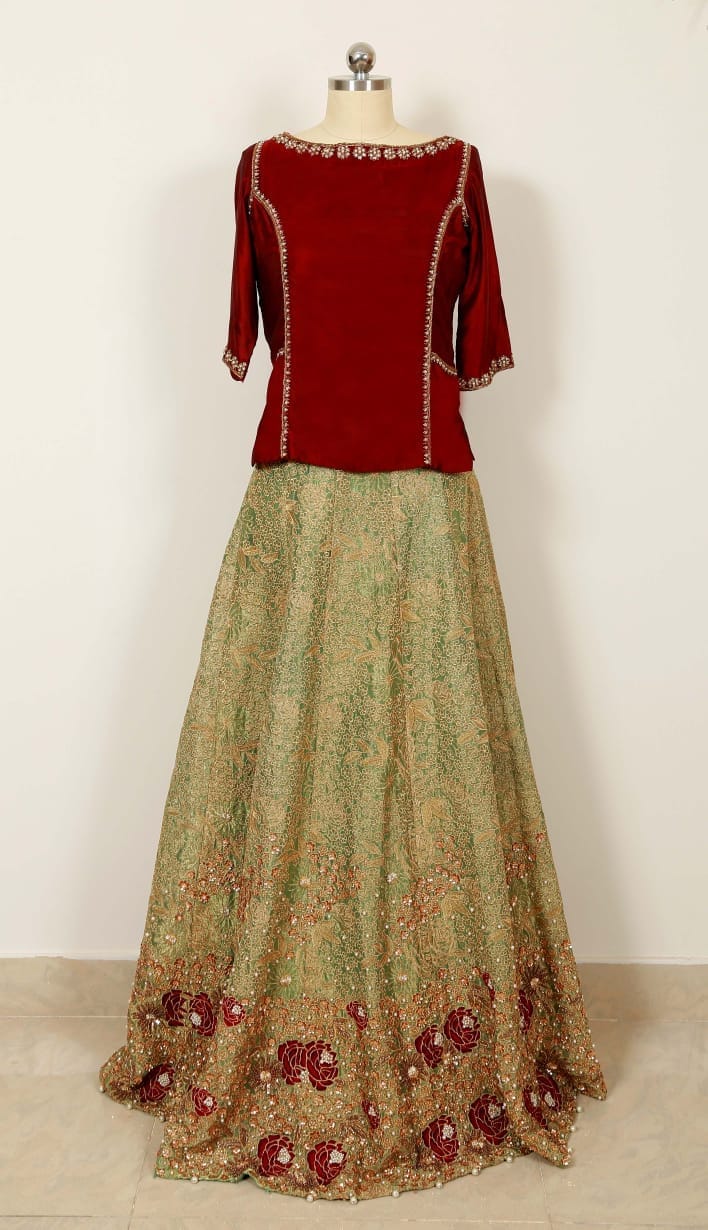 Lehanga Choli by Sadaf Fawad Khan — Luxury Pret Lehenga Choli Set | SFK Luxury Pret
