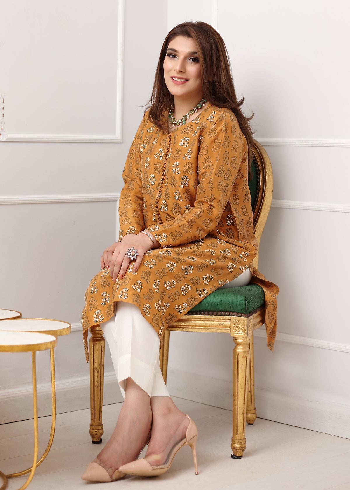 Mustard Seed by Sadaf Fawad Khan — side view | SFK Pret