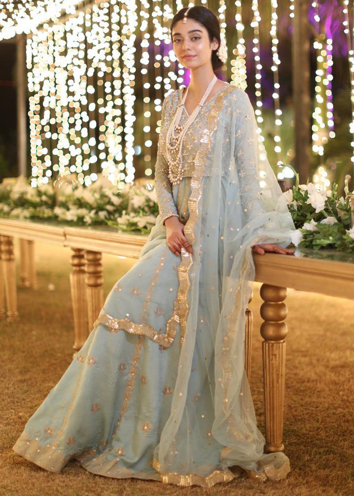 Holly Blue by Sadaf Fawad Khan — side view | SFK Formal