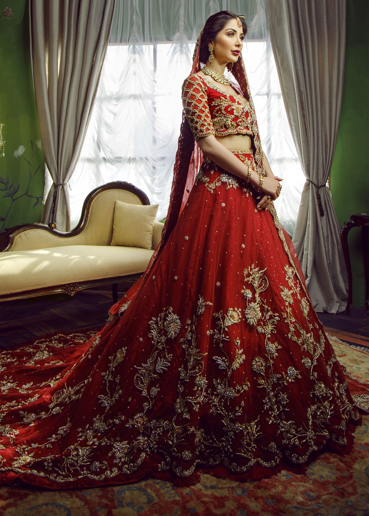 Amaryllis Bridal by Sadaf Fawad Khan — full length view | SFK Bridals