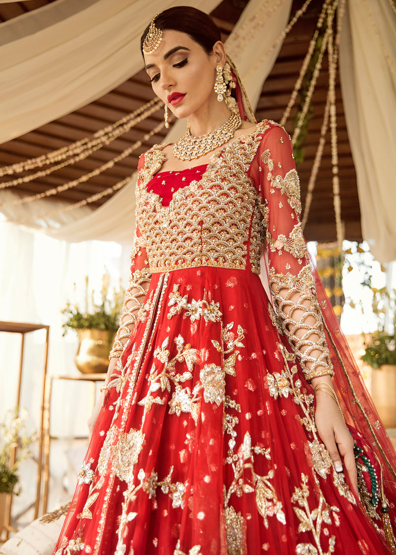 Red Beauty Bridal by Sadaf Fawad Khan — detail view | SFK Bridals
