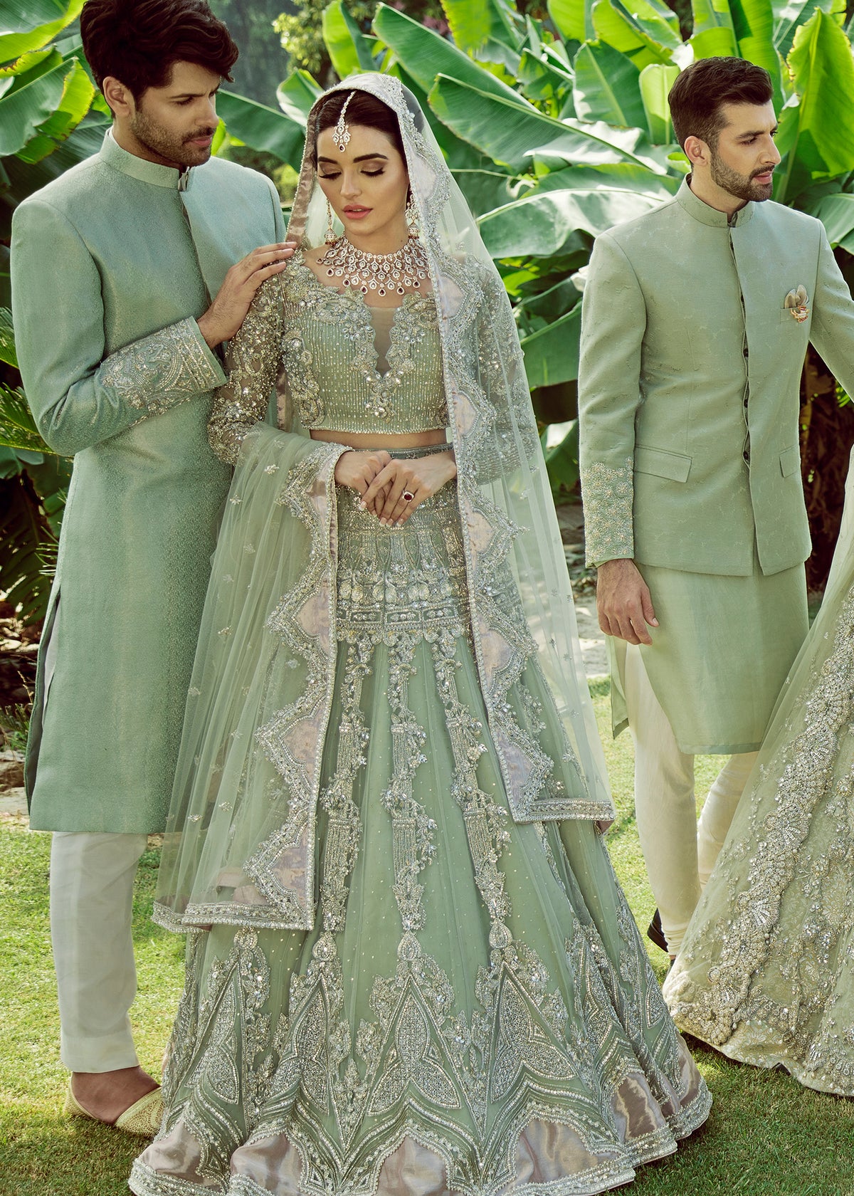 Mint Hint Bridal by Sadaf Fawad Khan — Mint Embellished Bridal Couture | SFK Bridals