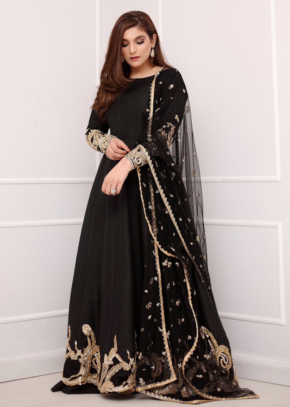 Black Starling by Sadaf Fawad Khan — side view | SFK Formal