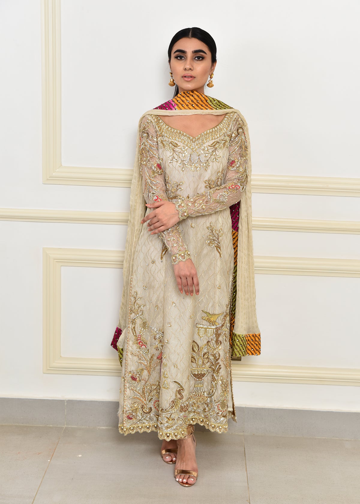 Ivory Gold by Sadaf Fawad Khan — Ivory Gold Embellished Formal Outfit | SFK Formal