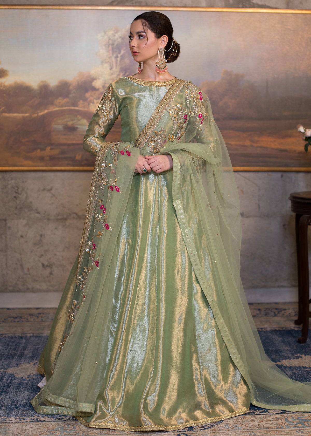 Zamurd by Sadaf Fawad Khan — Emerald Green Embellished Formal Outfit | SFK Formal