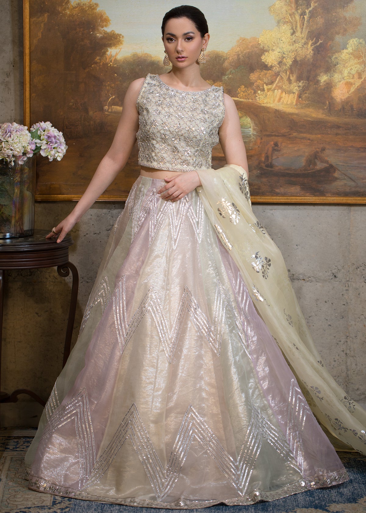 Marjan by Sadaf Fawad Khan — Coral Embellished Formal Outfit | SFK Formal